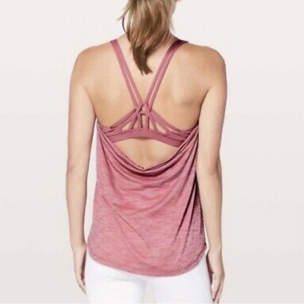 Lululemon Moment To Movement 2-
In-1 Tank Heathered Cherry Tint Size 2